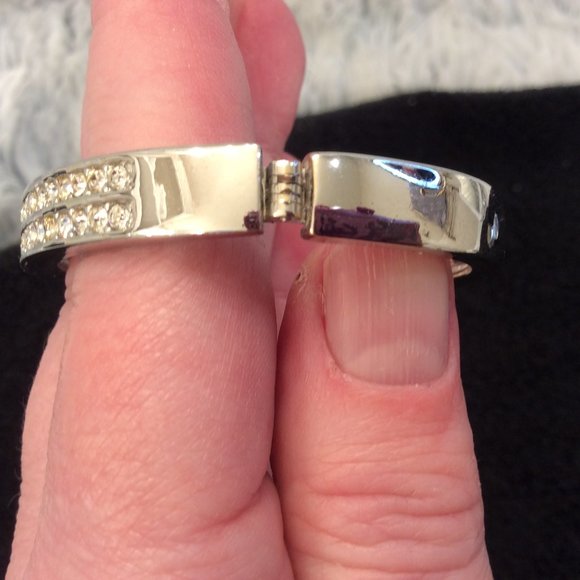 Vintage Swarovski Silver Crystal Bangle Bracelet - Picture 16 of 16